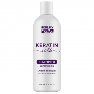 KERATIN SILK intesyvaus poveikio pažeistą plaukų struktūrą atstatantis šampūnas